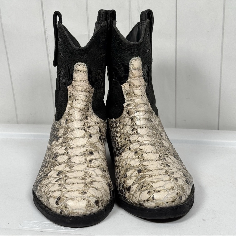 Sam Edelman Snakeskin Print Ankle Boots‎ Western Cowgirl Boho Rodeo Concert 6.5M - Picture 2 of 9